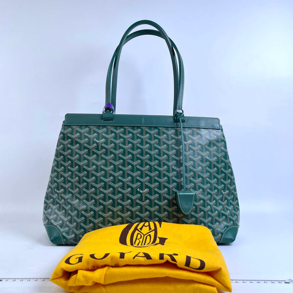 【TikTok Livestream】Goyard Goyardine Bellechasse PM Coated Canvas Green Tote Bag