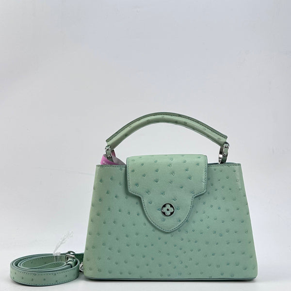 【TikTok Livestream】Louis Vuitton/LV Capucines BB Ostrich Min Green Special Edition Shoulder Bag