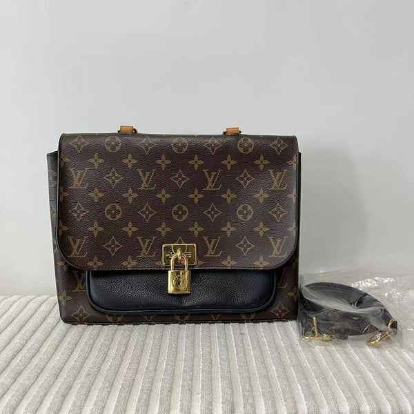 【TikTok Livestream】Louis Vuitton/LV Marignan Coated Canvas Monogram/Black Shoulder Bag/Handbag