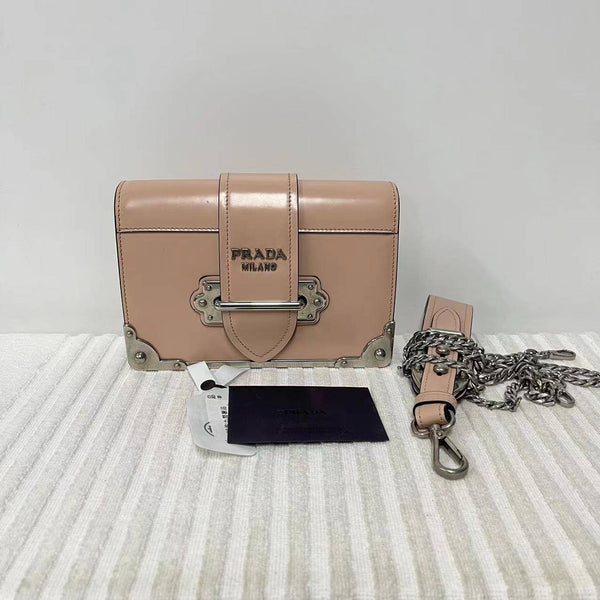 【TikTok Livestream】Prada Cahier Mini Patent Pink Crossbody