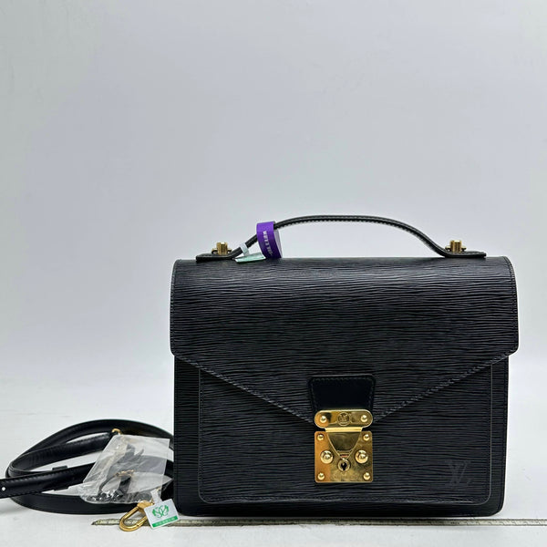 【TikTok Livestream】Louis Vuitton/LV Monceau Top Handle EPI Black Shoulder Bag