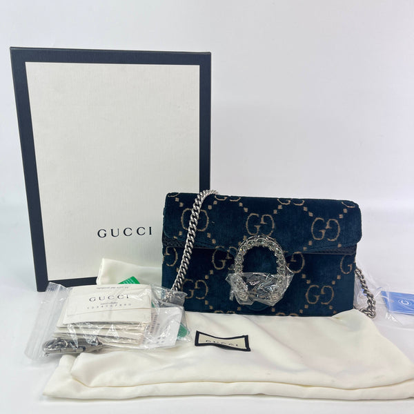 【TikTok Livestream】Gucci/GG Dionysus Mini Velvet Blue Crossbody