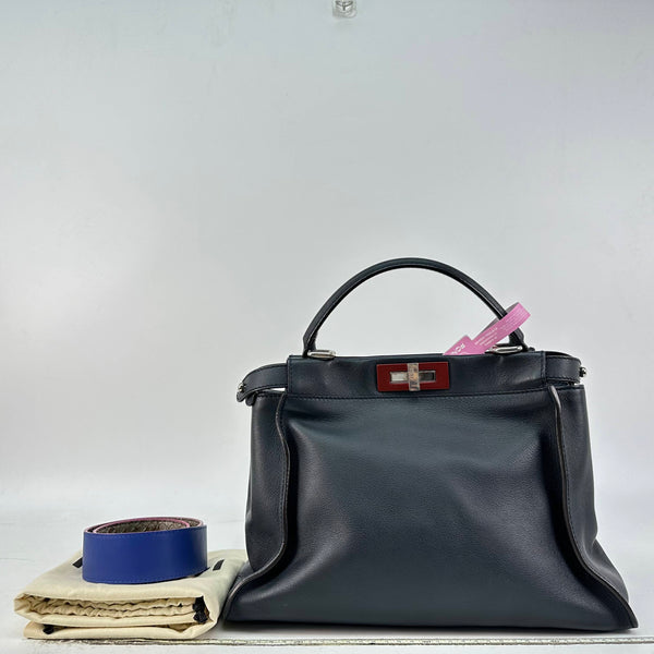 【TikTok Livestream】Fendi Peekaboo Medium Black With Python Strap Shoulder Bag