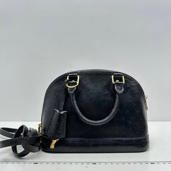 【TikTok Livestream】Louis Vuitton/LV Alma BB Ostrich Black Limited Edition Shoulder bag