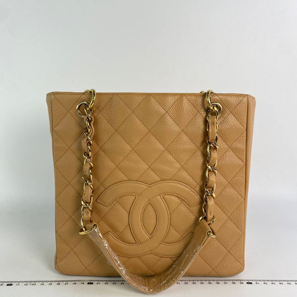 Chanel/CC PST Petite Shopping Tote Caviar Beige Tote Bag