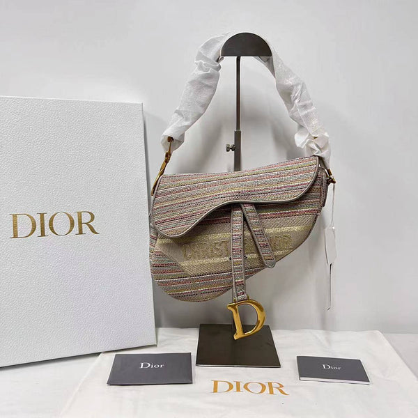 【TikTok Livestream】Dior/CD Saddle Canvas Multicolor Special Edition Handbag