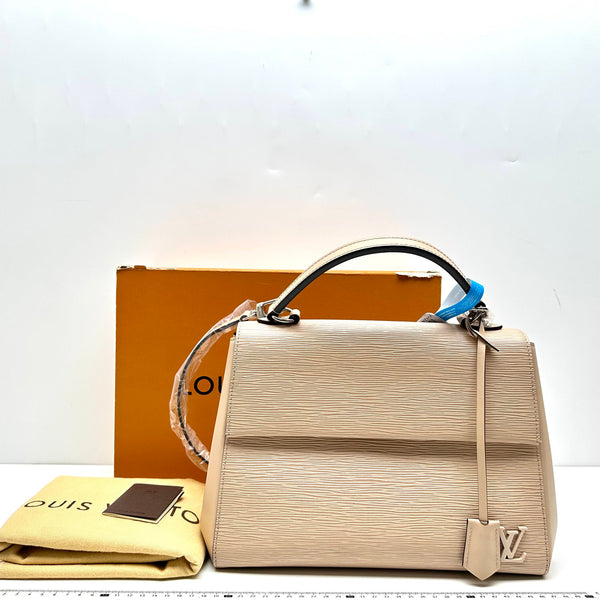 【TikTok Livestream】Louis Vuitton/LV Cluny MM Top Handle EPI Beige Shoulder Bag