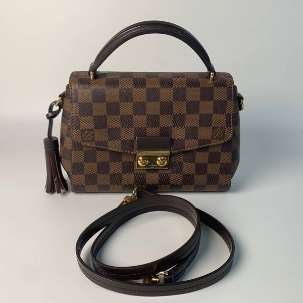 【TikTok Livestream】Louis Vuitton/LV Croisette Coatede Canvas Damier Ebene Crossbody/Handbag