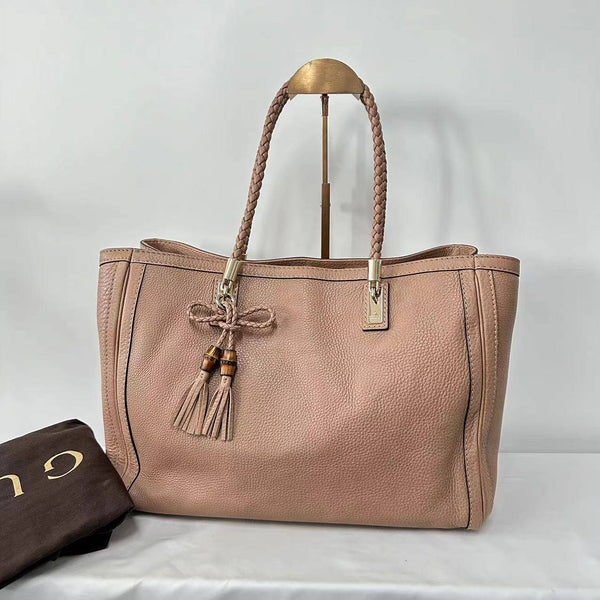 【TikTok Livestream】Gucci/GG Bella Medium Pebbled Leather Brown Tote Bag