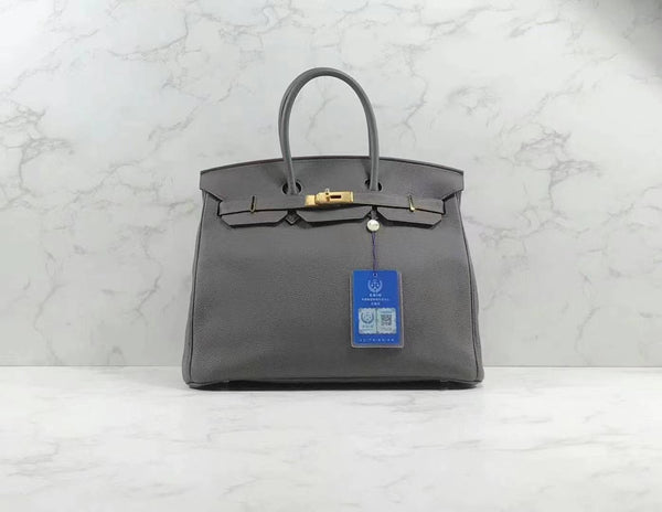 【TikTok Livestream】Hermes/ Birkin 35 Togo Leather 8F Grey Square-K Stamped