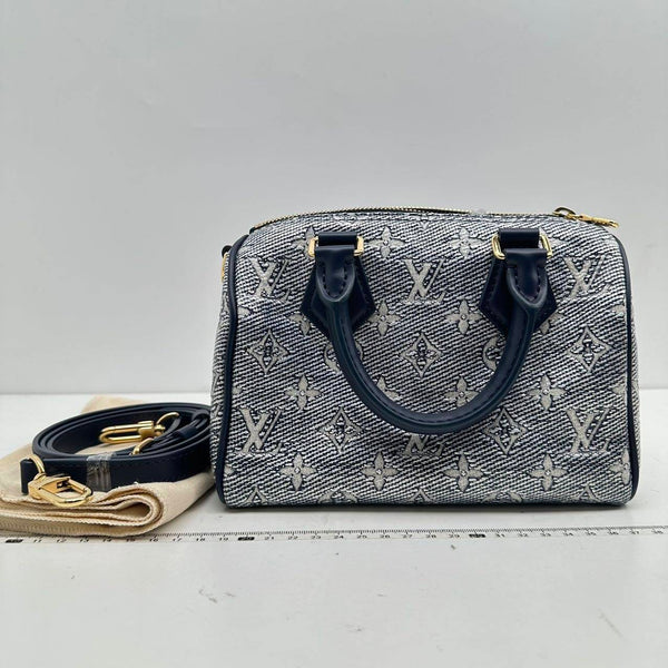 【TikTok Livestream】Louis Vuitton/LV Speedy Bandouliere 20 Monoglam Blue Shoulder Bag