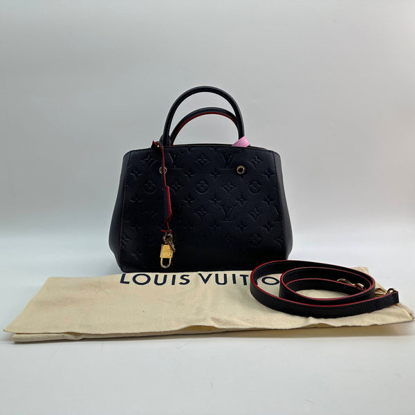 【TikTok Livestream】Louis Vuitton/LV Montaigne BB Empreinte Navy Blue/Red Shoulder Bag