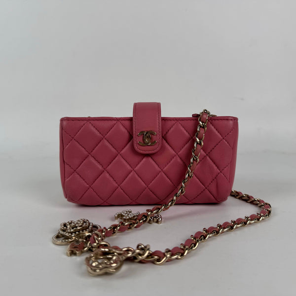 Chanel/CC Mini Phone Holder Clutch Pink Crossbody