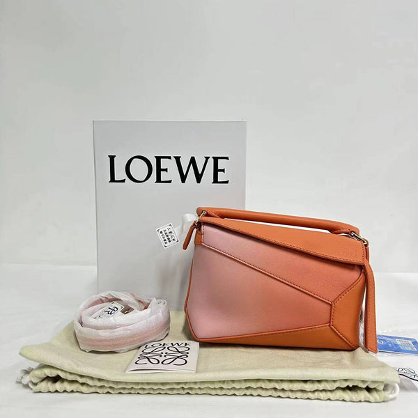 【TikTok Livestream】Loewe Puzzle Mini Ombre Orange Shoulder Bag