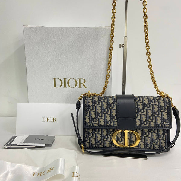 【TikTok Livestream】Dior/CD Montaigne 30 Flap  Tweed Canvas Oblique Crossbody