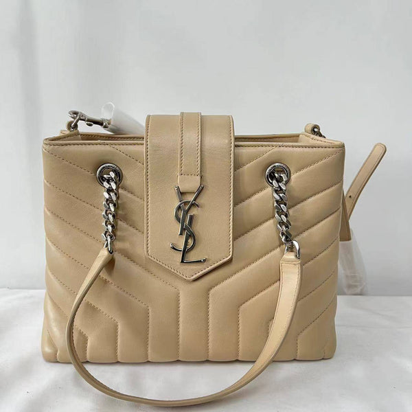 【TikTok Livestream】Saint Laurent/YSL LouLou Small Beige Shopper Bag Shoulder Bag