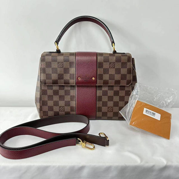 【TikTok Livestream】Louis Vuitton/LV Bond Street Coated Canvas Damier Ebene/Burgundy Shoulder Bag