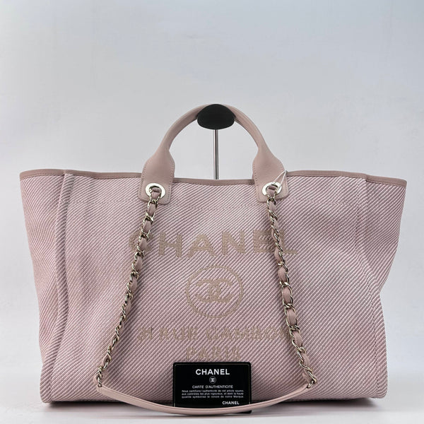 Chanel/CC Deauville Shopping Tote Tweed Pink Tote Bag