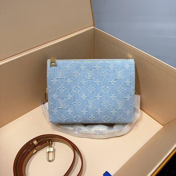 【TikTok Livestream】Louis Vuitton/ LV Denim Coussin BB Blue