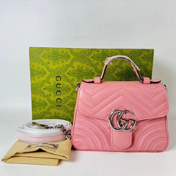 【TikTok Livestream】Gucci/GG Marmont Pink Top Handle Crossbody/Handbag