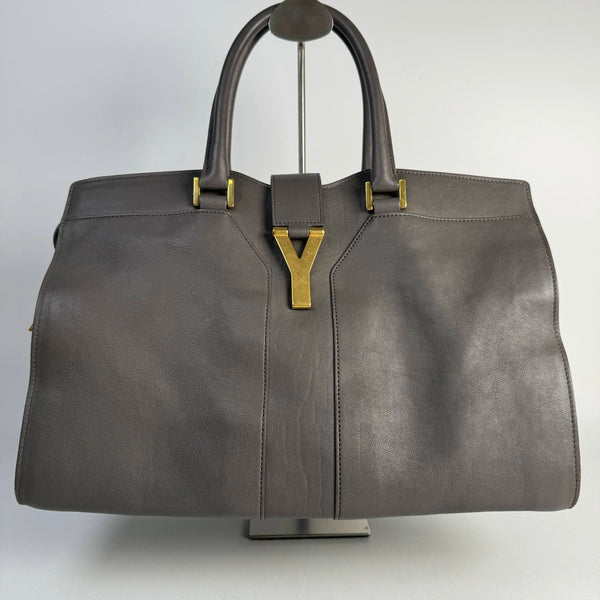 【TikTok Livestream】Saint Laurent/YSL Cabas Chyc Medium Grey Shoulder Bag