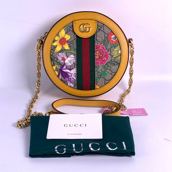 【TikTok Livestream】Gucci/GG GG Flora Mini Multicolor Round Bag Crossbody