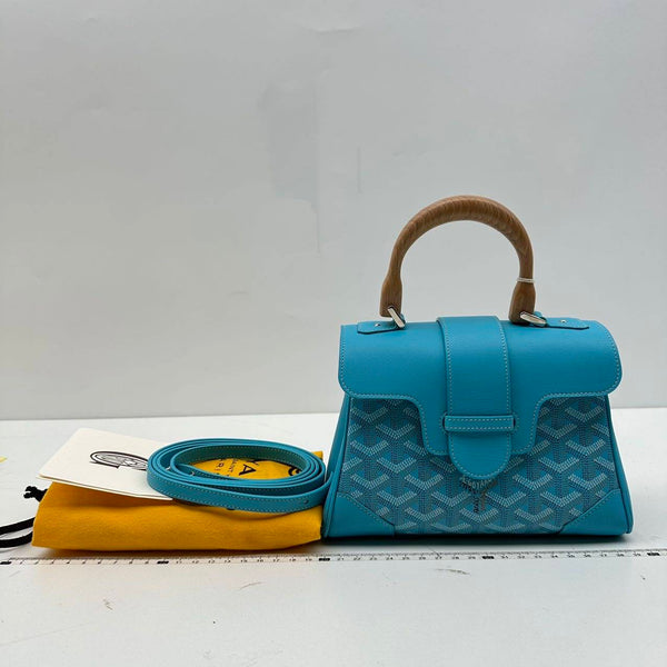 【TikTok Livestream】Saigon Mini Goyardine Blue Shoulder Bag