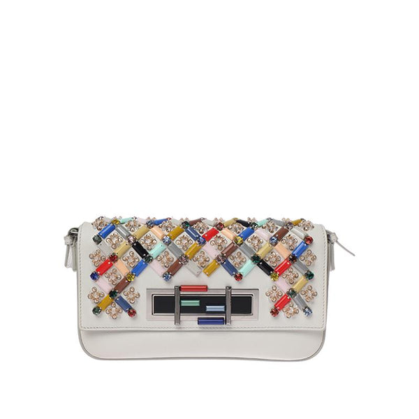 【TikTok Livestream】Fendi Bauguette Medium Bead Crystal Embellishment Multicolor Limited Edition Shoulder Bag