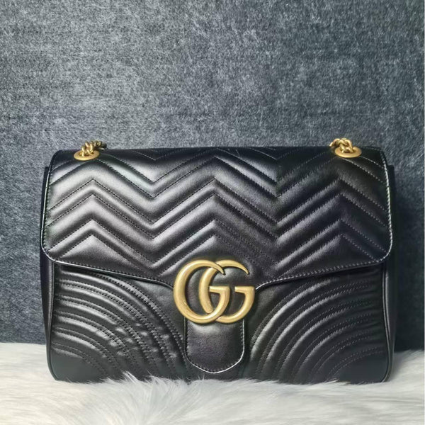 【TikTok Livestream】Gucci/GG Marmont Flap Maxi Black