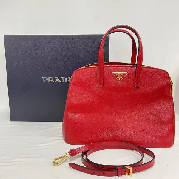 【TikTok Livestream】Prada Double Zip Red