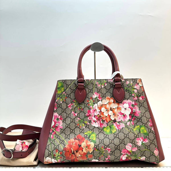 【TikTok Livestream】Gucci/GG Blooms Shopping Tote Beige/Purple