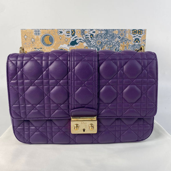 【TikTok Livestream】Dior/CD Miss Dior Cannage Quilted Purple Shoulder Bags