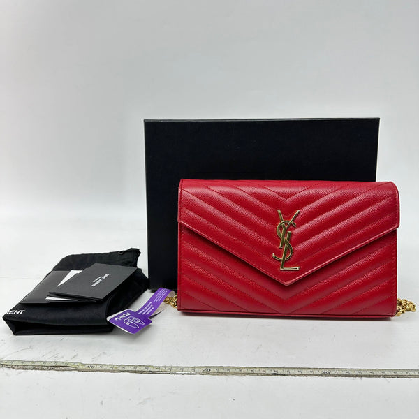 【TikTok Livestream】Cassandre Envelope Large Red Saint Laurent