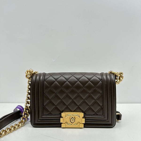 Chanel/CC Le Boy Small Quilted Flap Brown