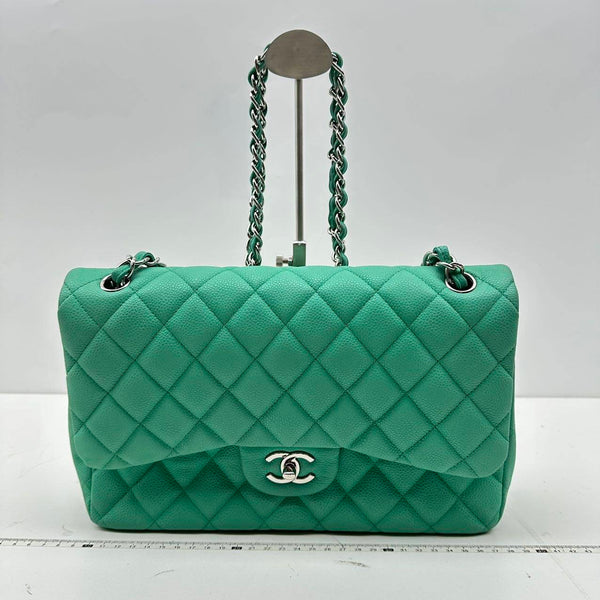 Chanel/CC Double Flap Jumbo Quilted Green