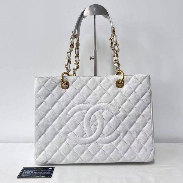 Chanel/CC GST Grand Shopping Tote White