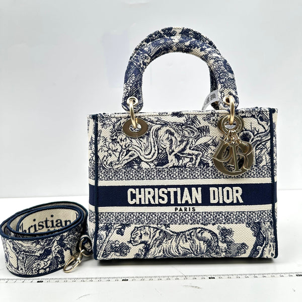 【TikTok Livestream】Dior LadyDior Medium D Lite Blue/White