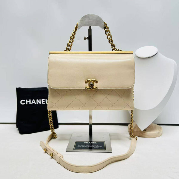 Chanel/CC Coco Small Stitched Flap Beige