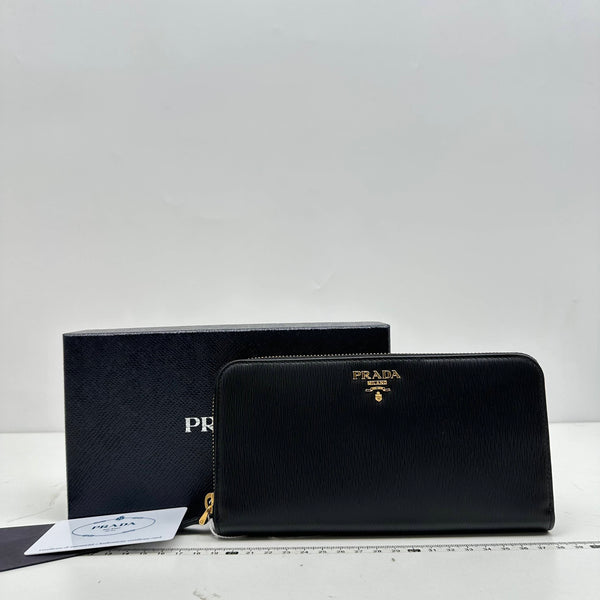 【TikTok Livestream】Prada Continental Zip Around Black