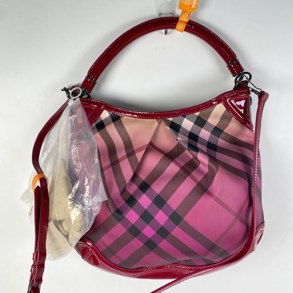 【TikTok Livestream】 Burberry Craigwell Hobo Nova Check Raspberry Sorbet Tote/Shoulder Bag