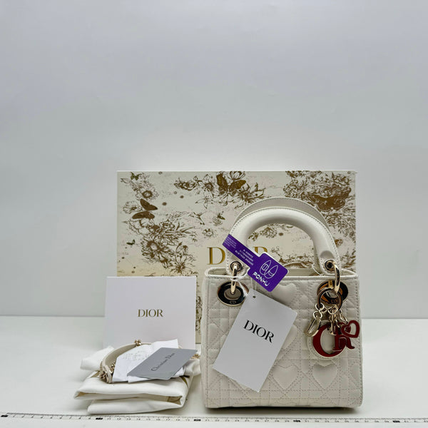 【TikTok Livestream】Dior LadyDior Dioramour Small White Special Edition