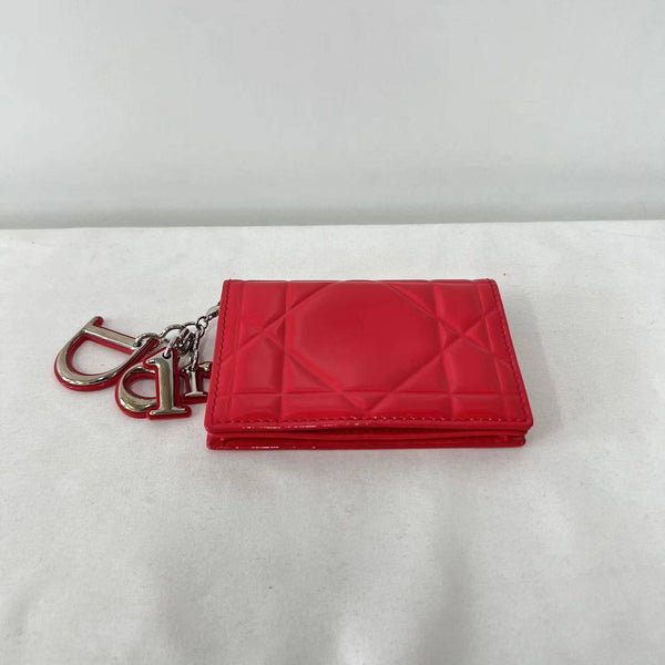 【TikTok Livestream】Dior/CD Lady Dior Cannage Hot Pink Wallet/Cardholder