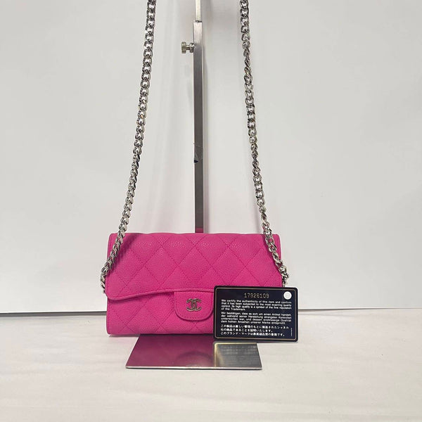 Chanel/CC Quilted Large Flap Hot Pink