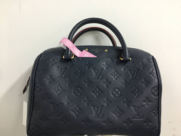 【TikTok Livestream】Louis Vitton/LV Speedy 25 Bandouliere Empreinte Navy Blue