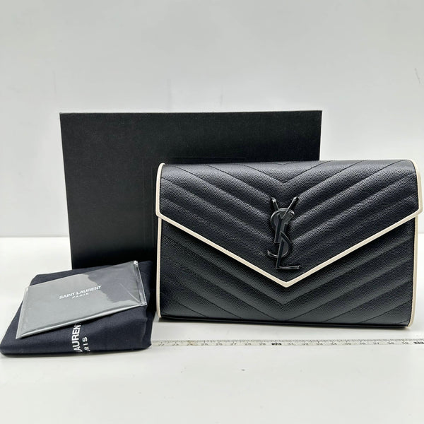 【TikTok Livestream】Saint Laurent/YSL Cassandre Envelope Large Black/White