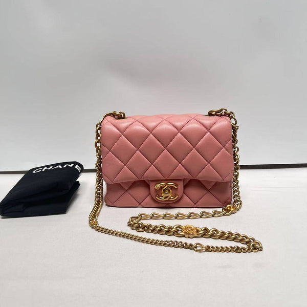 Chanel/CC Quilted Mini Pearl Crush Flap Pink Crossbody