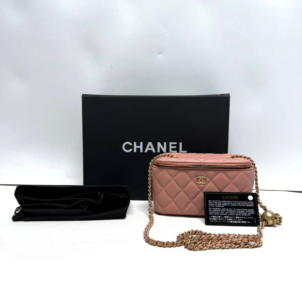 Chanel/CC Pearl Crush Vanity Case Chain Quilted Pink CPU0209