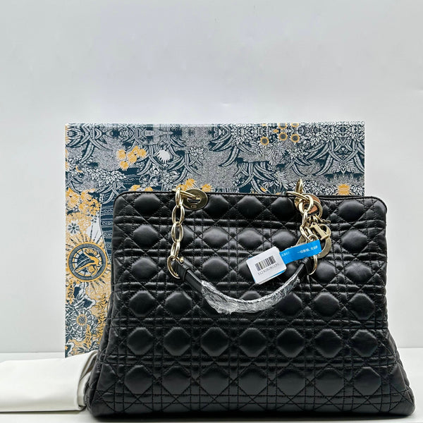 【TikTok Livestream】Dior/CD LadyDior Large Soft Shopping Black