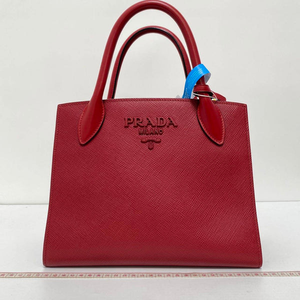 Prada Monochrome Small Top Handle Red