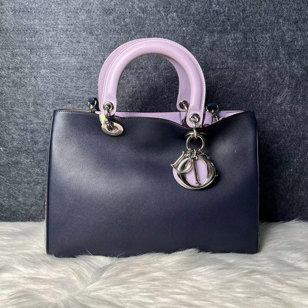 【TikTok Livestream】Dior/CD Diorissimo Medium Navy Blue/Sliver